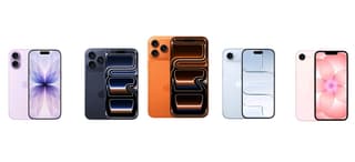 Apple iPhone 17 series lineup displayed side by side against a plain background