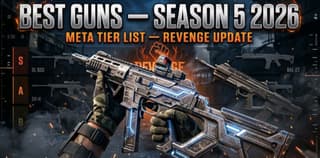 COD Mobile Season 5 2026 weapon tier list showing S tier and A tier meta guns