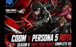 COD Mobile Season 6 Take Your Heart key art with Persona 5 Royal operators and the FSS Hurricane SMG