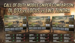 DL Q33 vs Locus vs LW3 Tundra best sniper loadout comparison CODM Season 4 2026