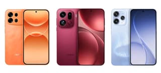 Lineup of OPPO phones with large batteries laid out side by side