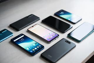 Modern Android smartphones under $400 lined up on a flat surface in 2026