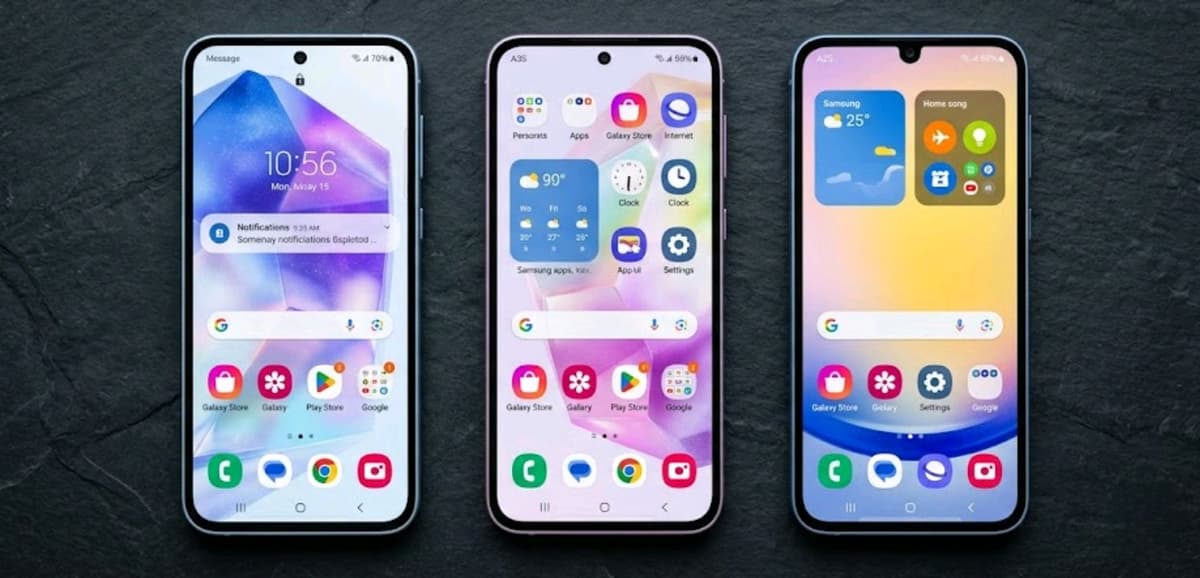 Best Samsung phones under $300 lined up on a dark surface