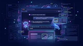 AI creating a website using a chat prompt on screen