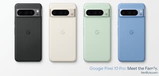 Google Pixel 10 Pro lineup in four colors — Moonstone, Obsidian, Porcelain, and Jade