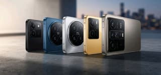 Five Poco smartphones arranged to show their rear camera modules