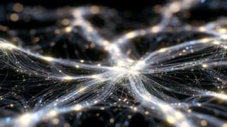 Abstract AI technology concept with data streams