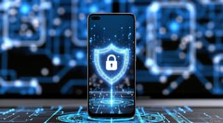 Smartphone protected by a digital security shield