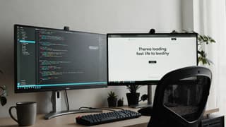 Developer workspace showing Astro framework code and fast-loading website performance