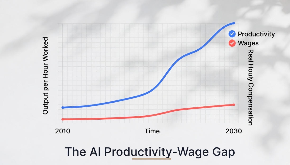 AI productivity vs wages chart