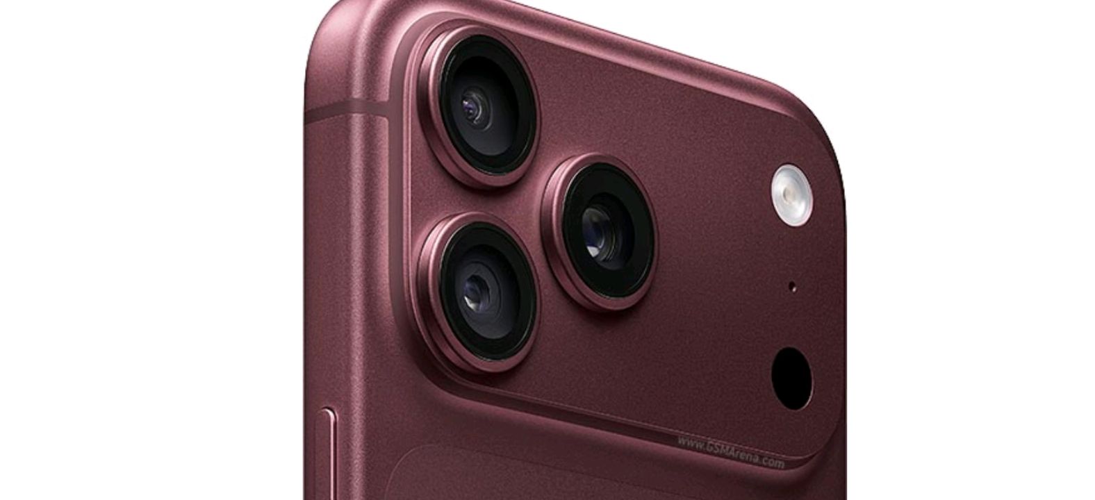 iPhone 18 Pro rear camera module showing the main lens housing the new variable aperture mechanism