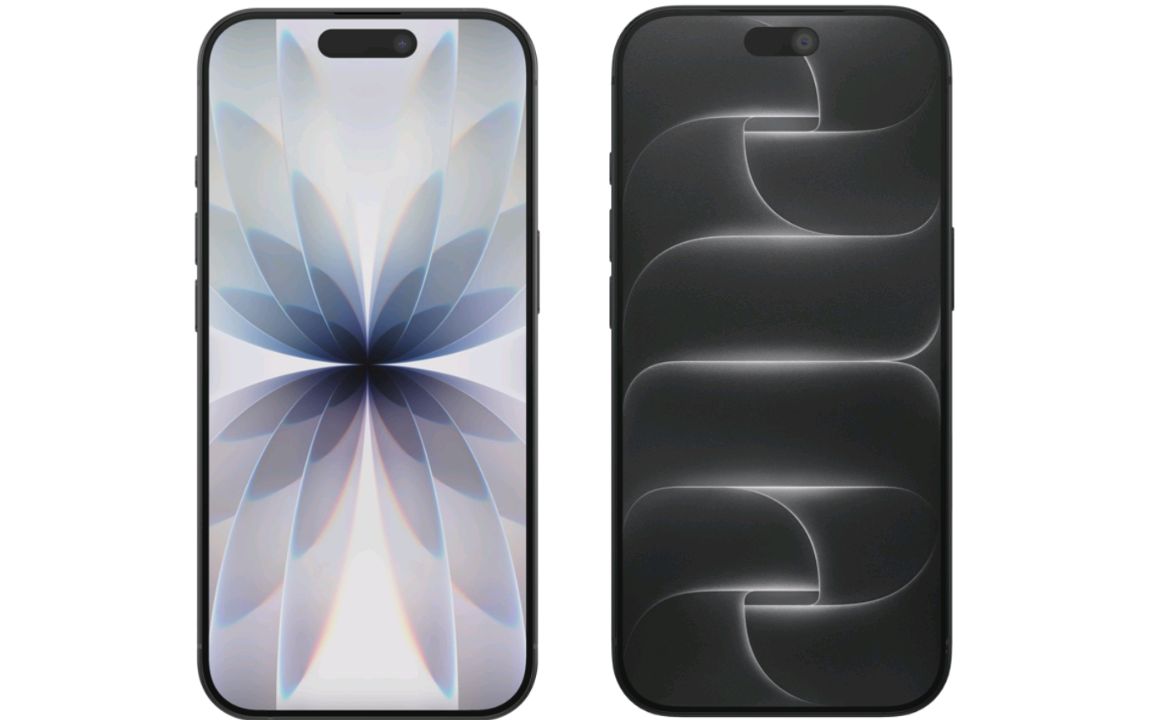 iPhone 18 Pro and iPhone 17 side by side from the front