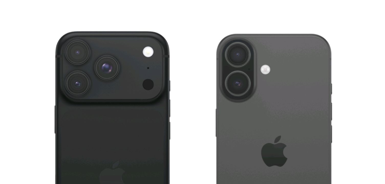 iPhone 18 Pro and iPhone 17 rear panels showing the horizontal and vertical camera layouts