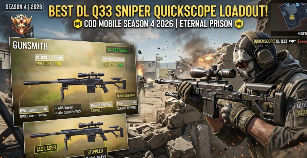 DL Q33 quickscope loadout attachments COD Mobile Season 4 2026