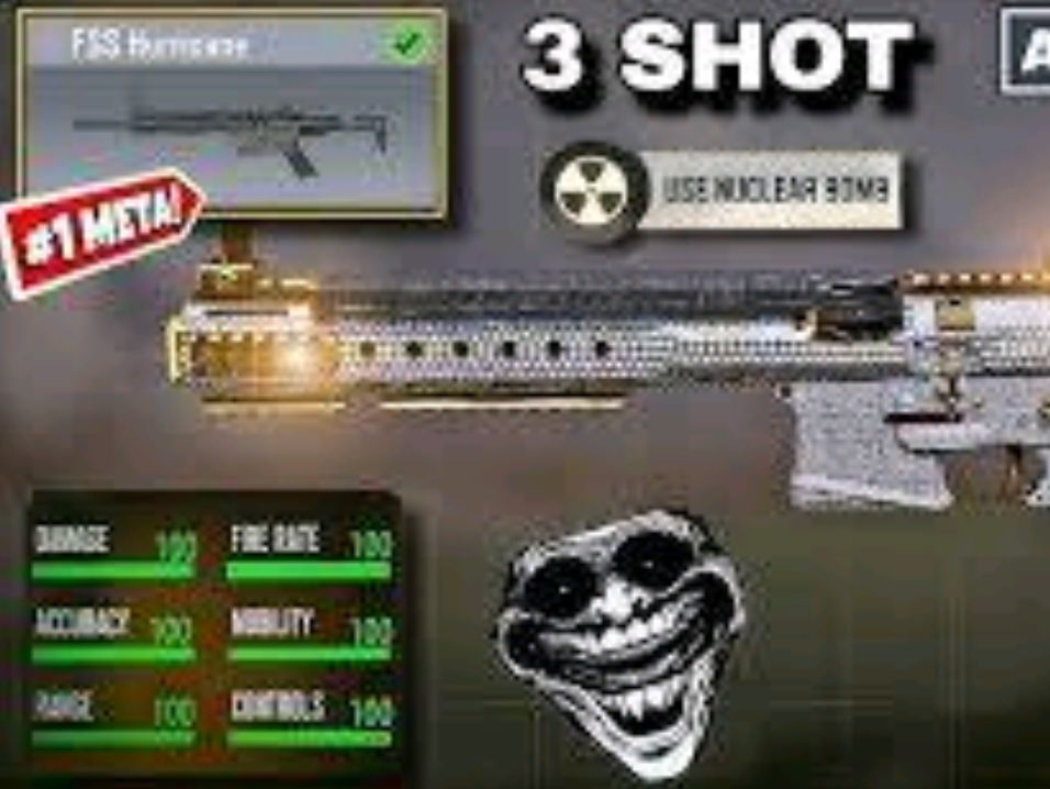 FSS Hurricane Gunsmith attachment screen in COD Mobile