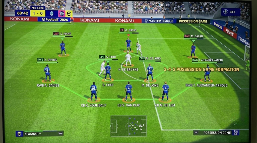 3-4-3 Formation Possession eFootball 2026
