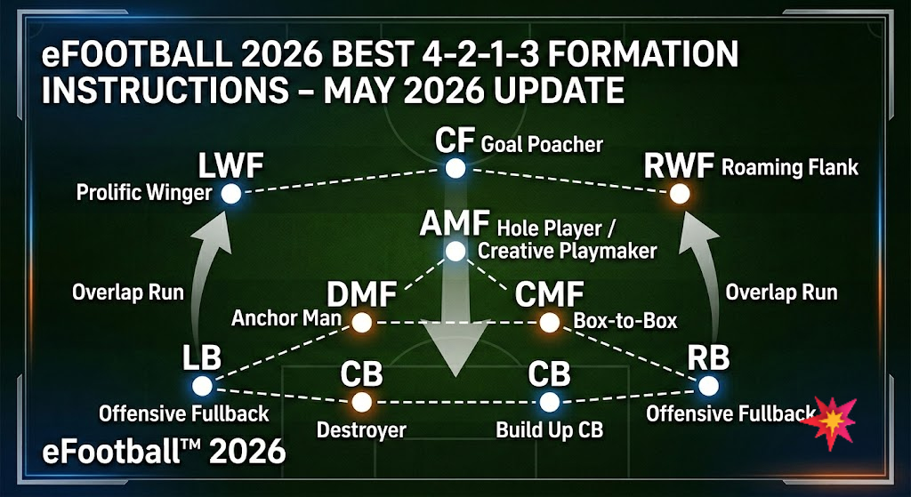 eFootball 2026 4-2-1-3 Player Roles Diagram