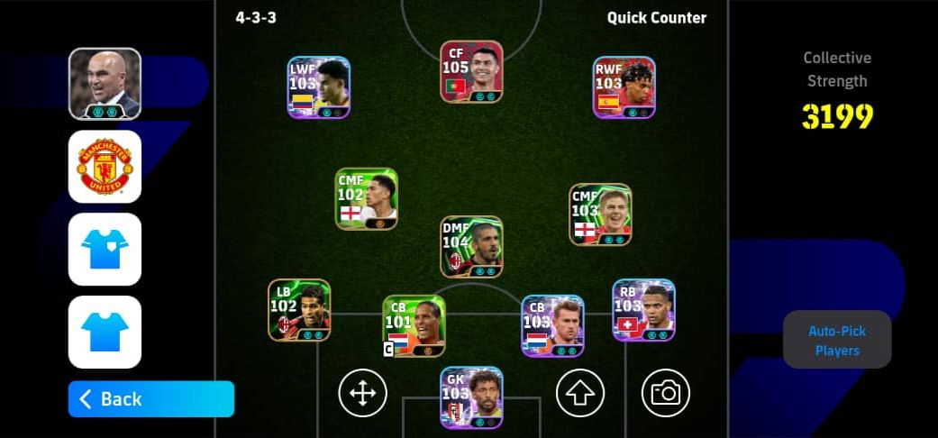 eFootball 2027 tactics screen showing an attacking formation