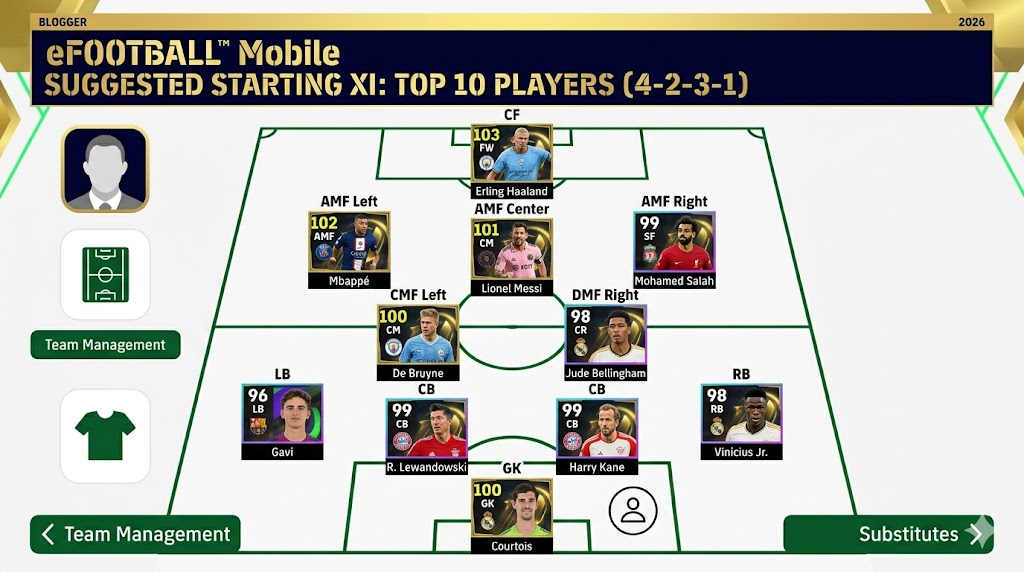 Best eFootball Mobile squad formation — May 2026 Update top 10 players