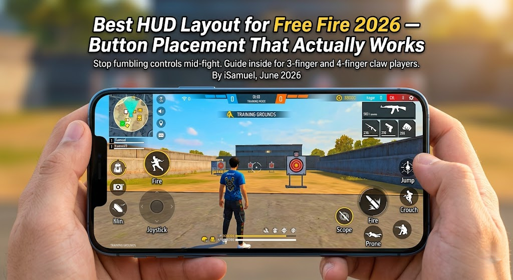 Best HUD layout for Free Fire 2026 showing optimal button placement