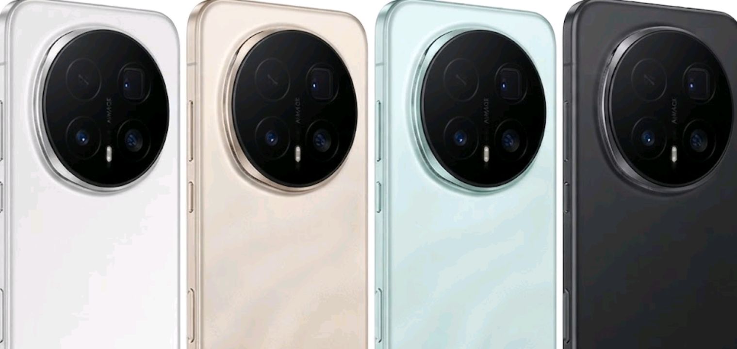 Honor smartphone camera modules lined up against a dark background