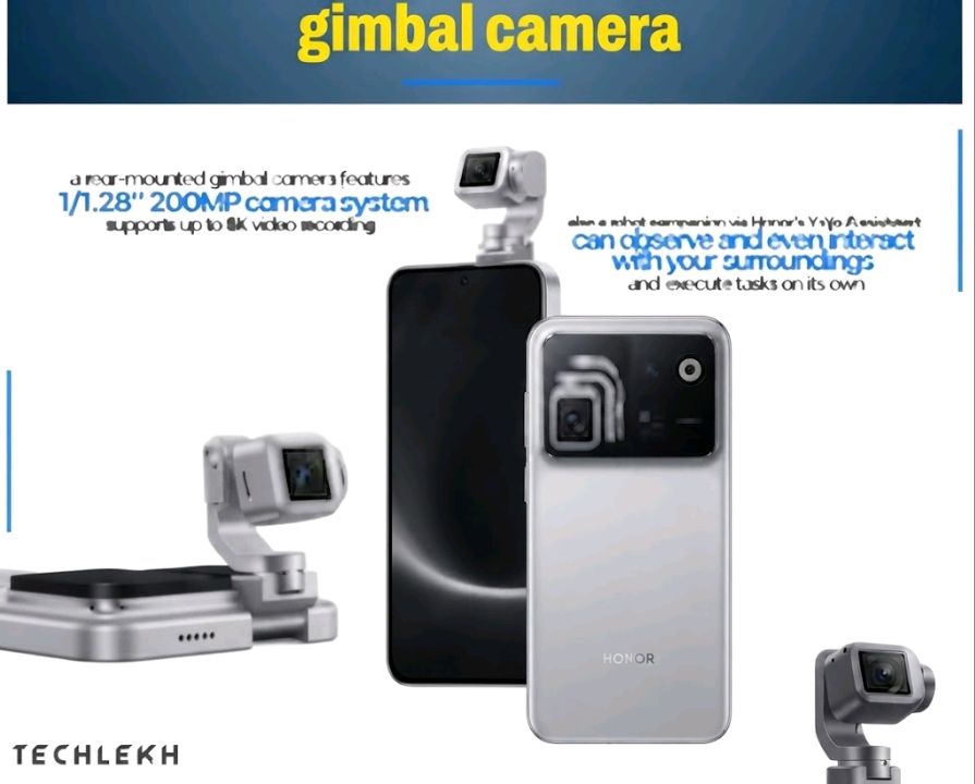 Honor Robot Phone gimbal camera arm extended from the rear housing
