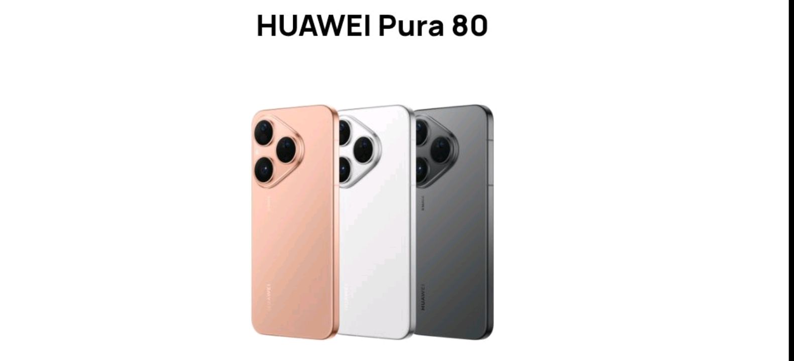 Five Huawei smartphones with their rear camera modules displayed side by side