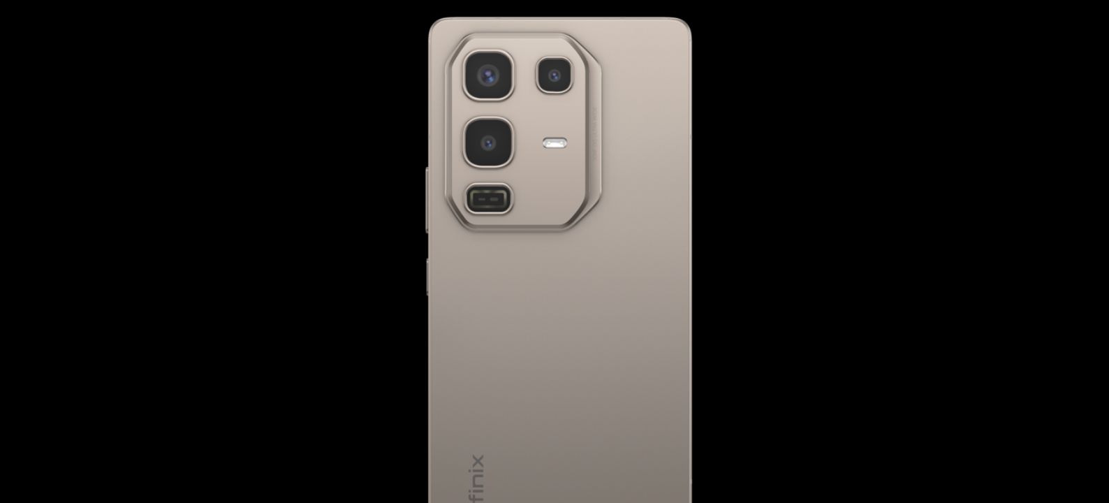 Five Infinix smartphones from 2026 lined up side by side, from entry-level to upper-tier