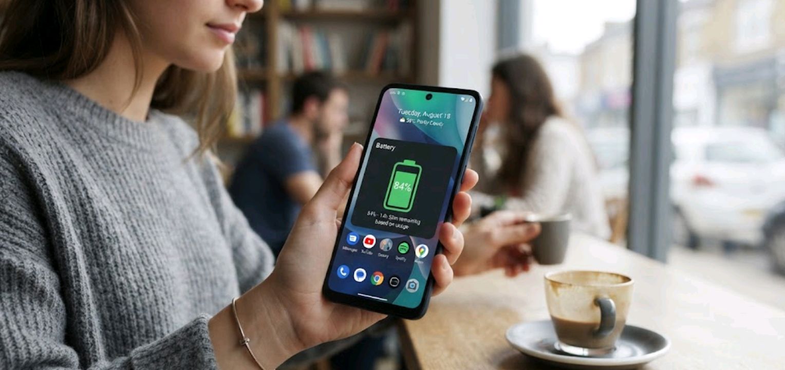 Moto G (2026) screen showing battery percentage
