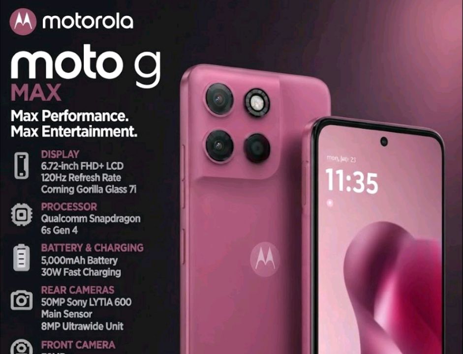 Motorola Moto G-series and E-series phones laid out together