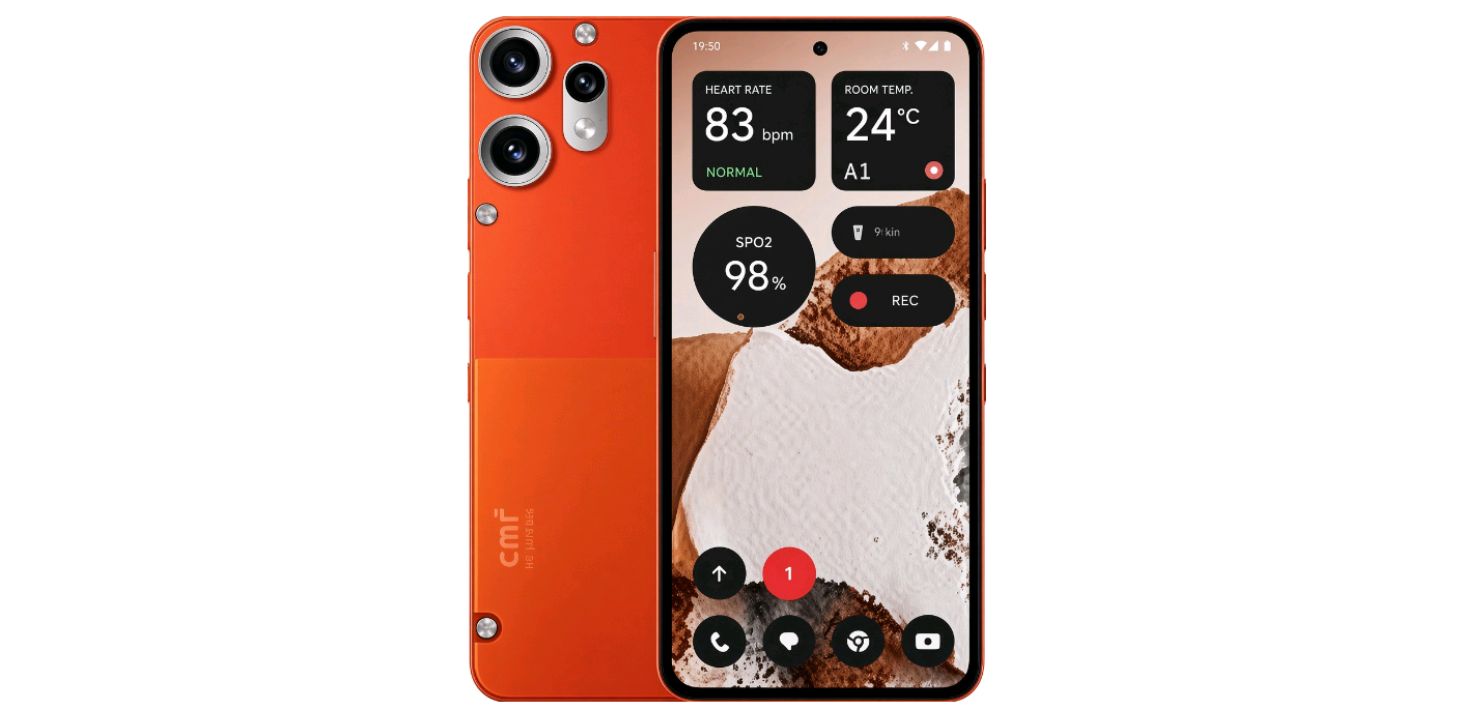 CMF Phone 1 rear panel with the interchangeable back cover partially removed