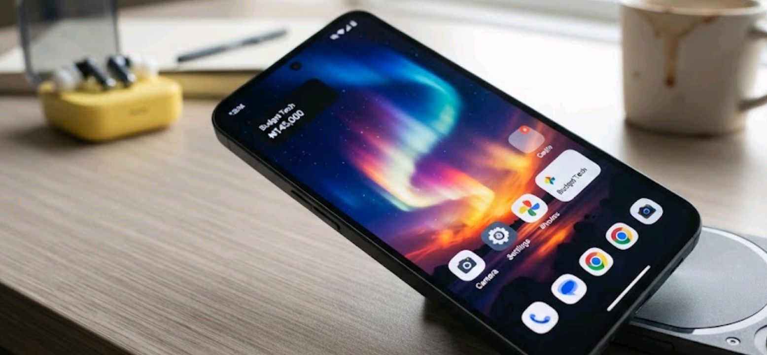 Close-up of the CMF Phone 1's 120Hz AMOLED display showing the home screen