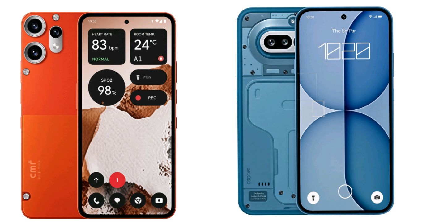 Nothing Phone 4a and CMF Phone 2 Pro side by side