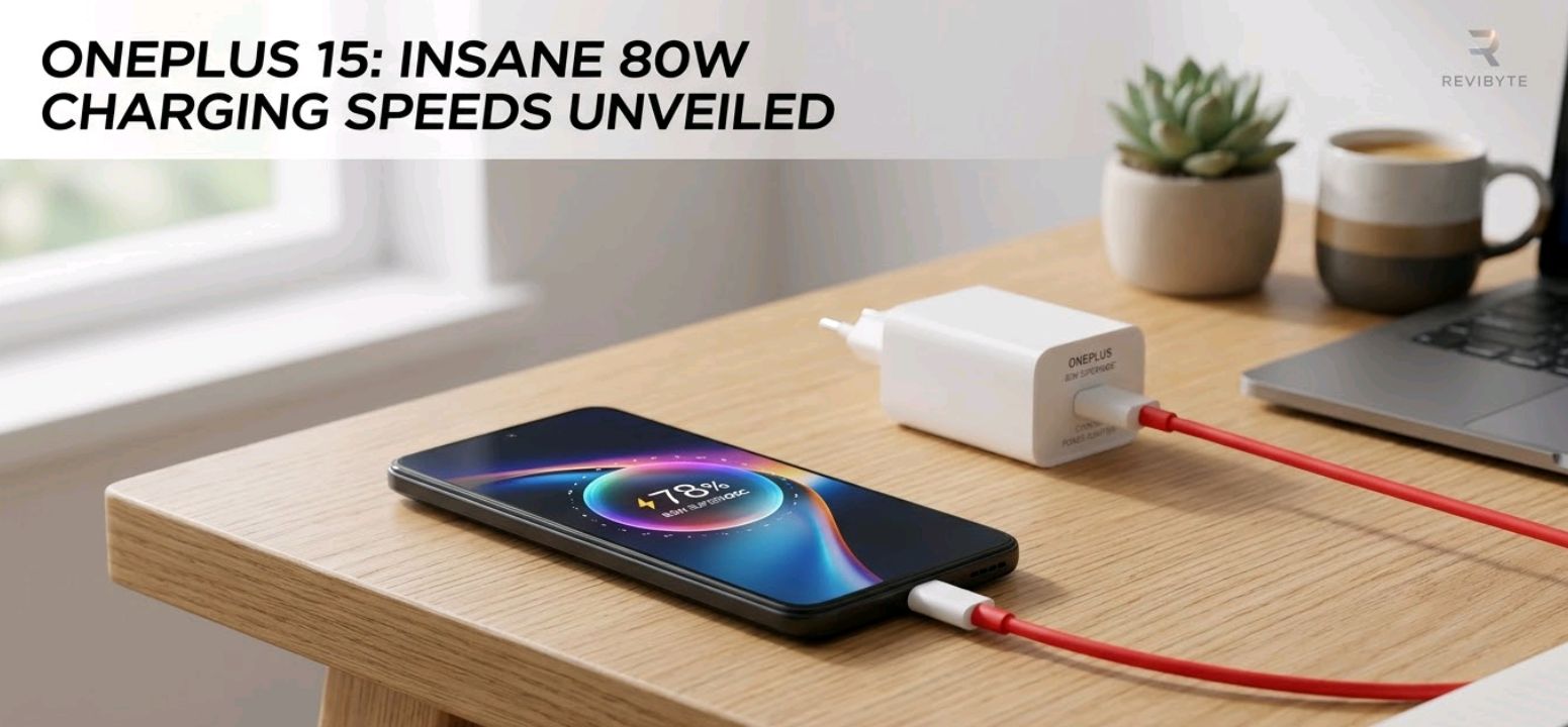 OnePlus 15 charging with the 80W SUPERVOOC adapter