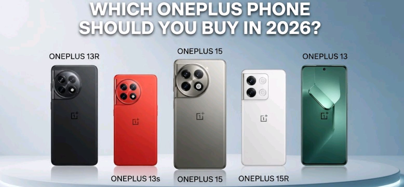 OnePlus 15, 15R, 13, 13R and 13s smartphones compared side by side