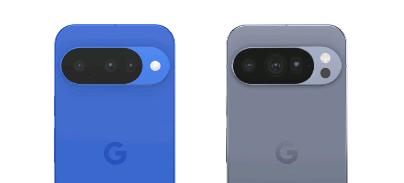 Pixel 10 and Pixel 10 Pro rear cameras side by side