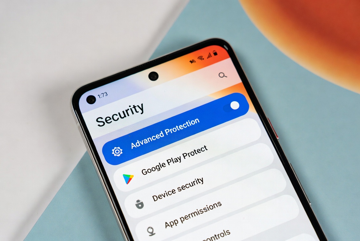 Android 16 security and privacy settings showing Advanced Protection Mode activated