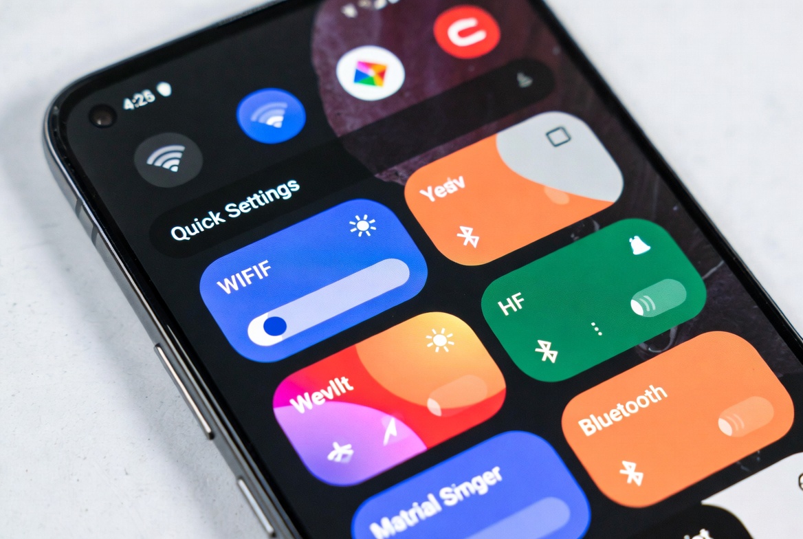 Material 3 Expressive UI on Android 16 showing new Quick Settings and animations