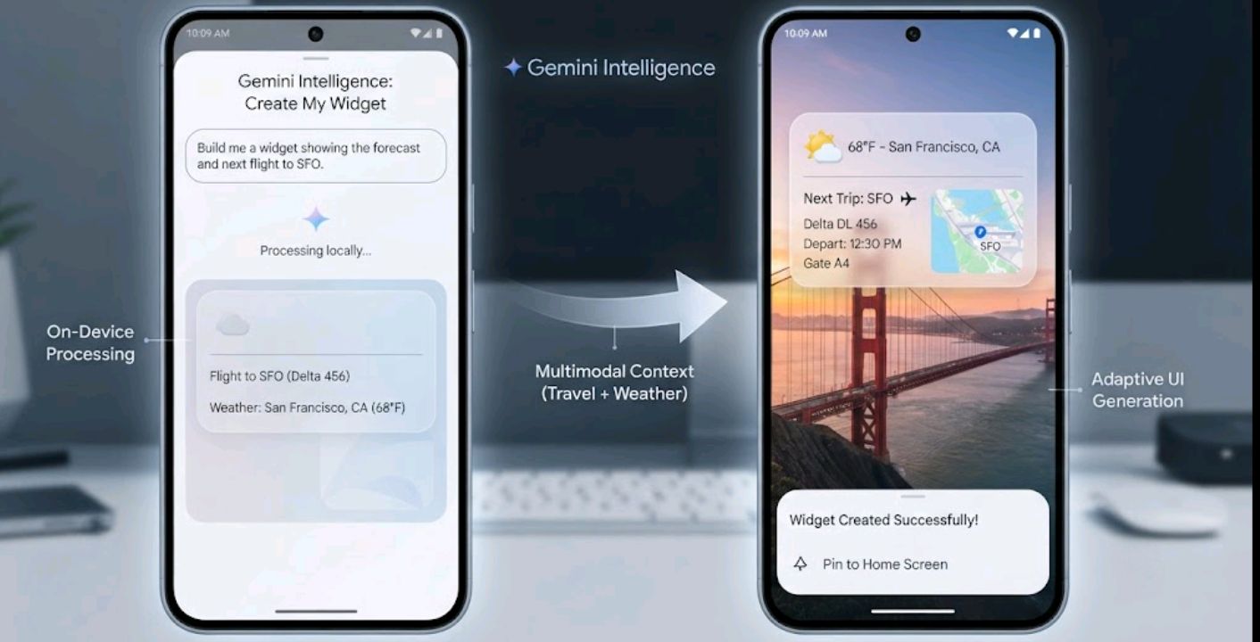 Gemini Intelligence AI layer running on a qualifying Android flagship