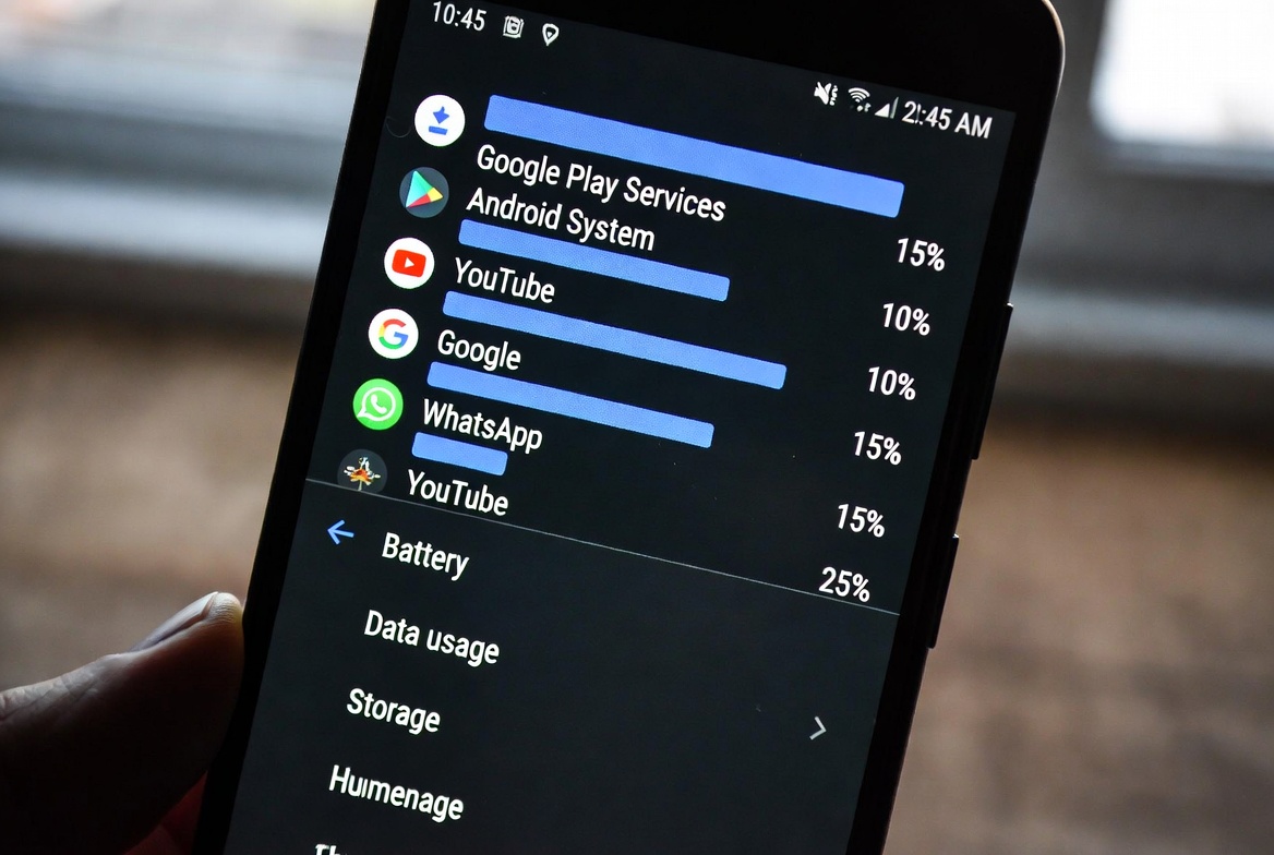 Android battery usage screen revealing background apps draining performance after a system update