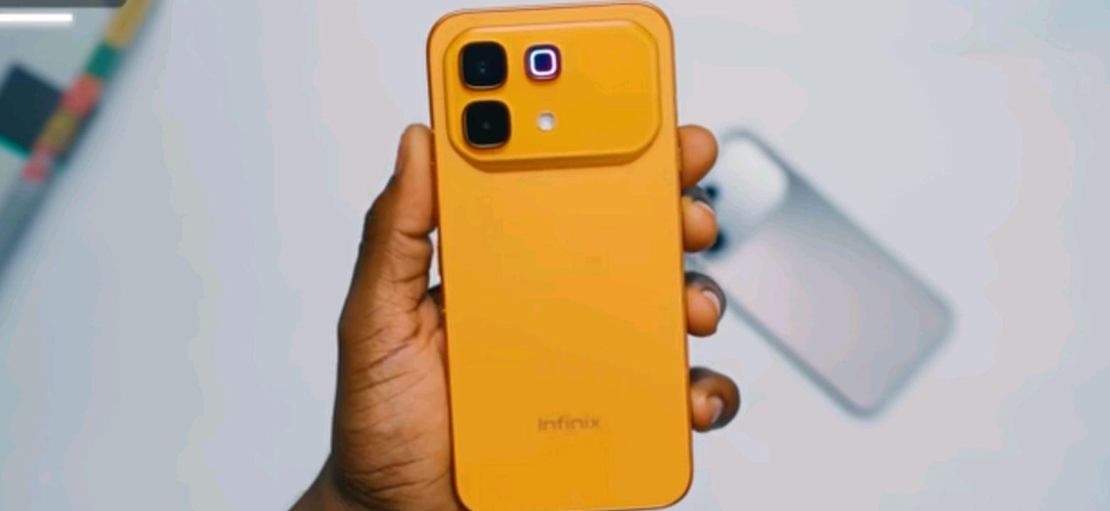 Five Infinix 5G smartphones lined up against a plain background