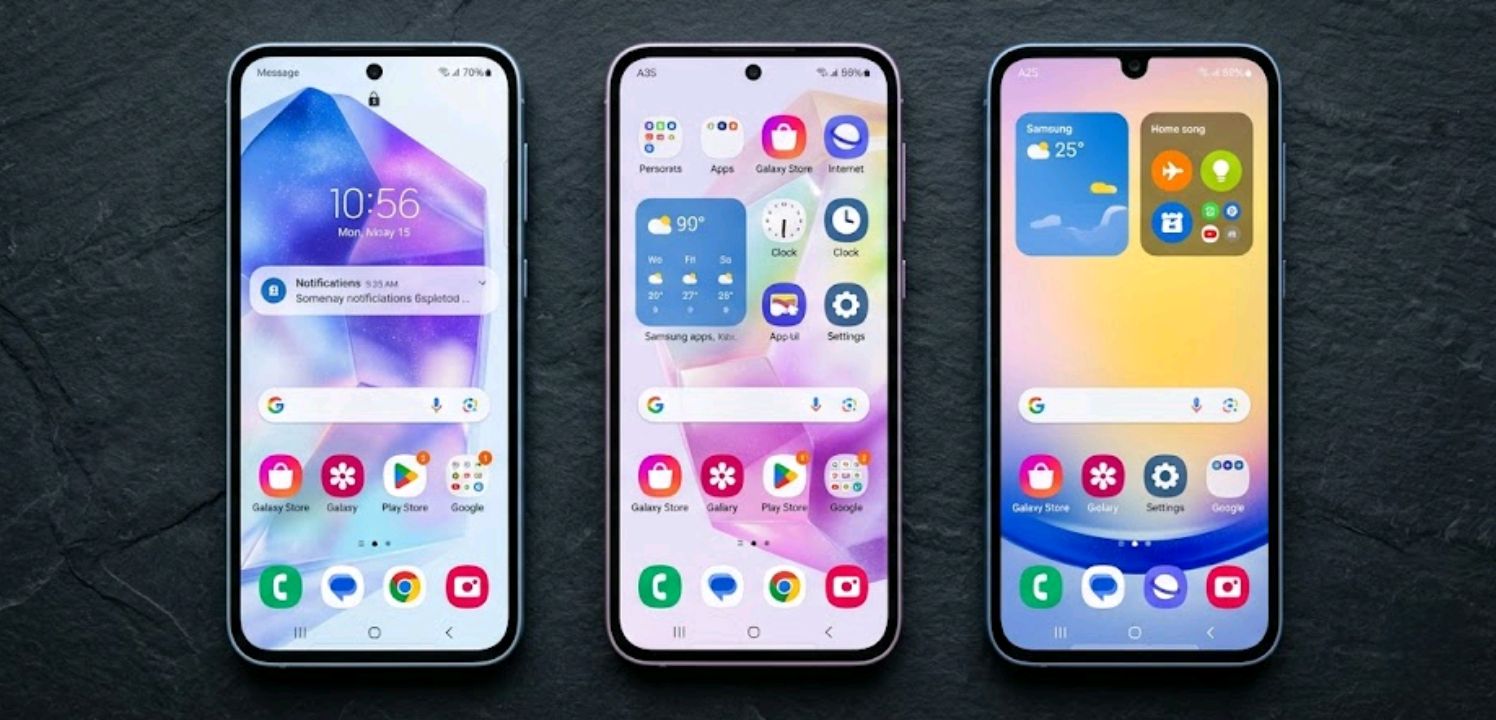 Best Samsung phones under $300 lined up on a dark surface