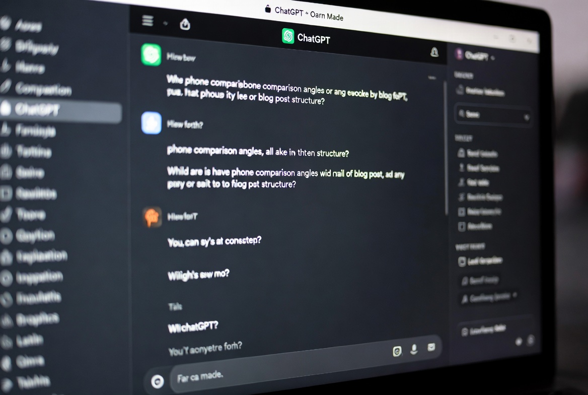 ChatGPT conversation showing content brainstorming for a phone comparison post