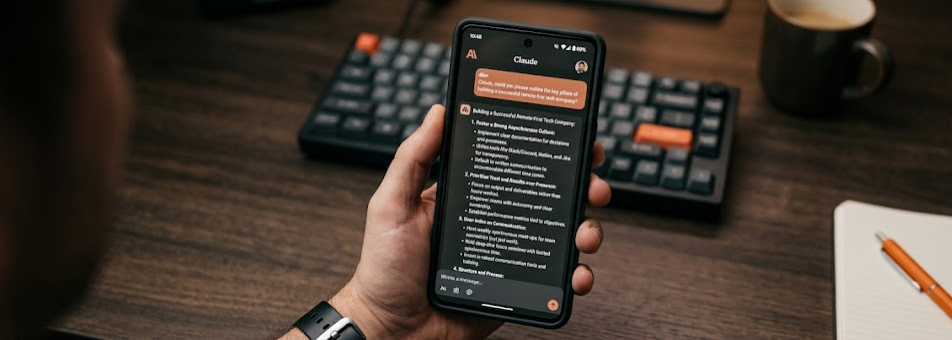 Claude Android app chat interface showing a long-form response on a dark background