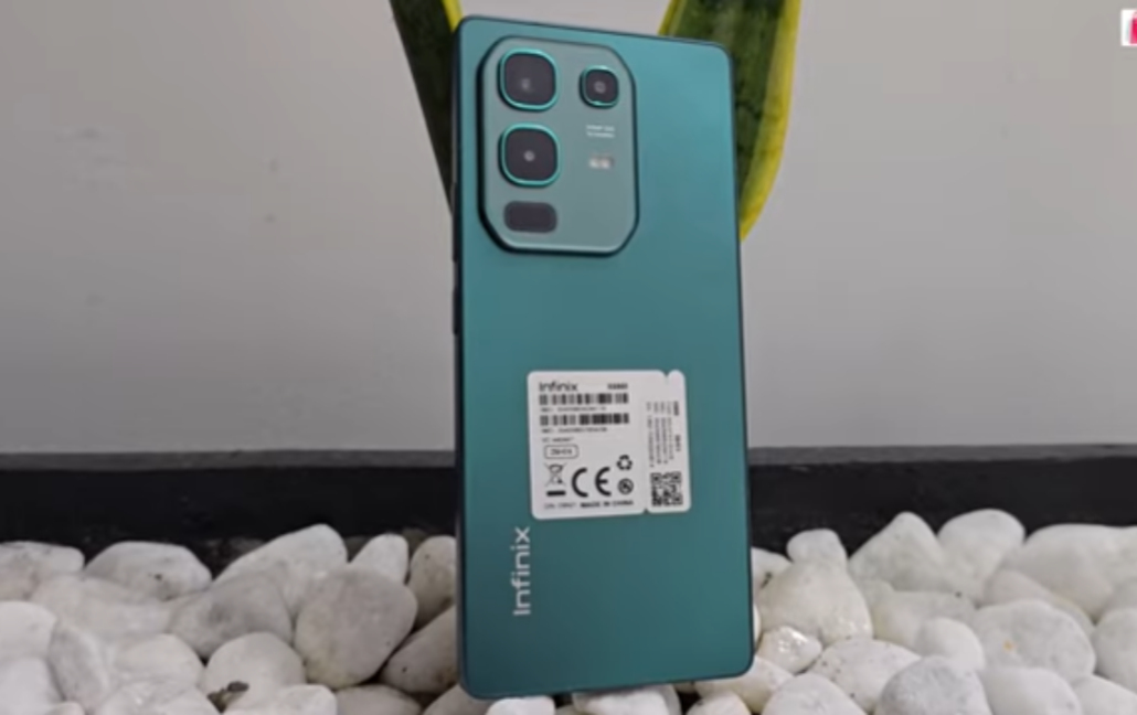 Infinix Note 50 showing its AMOLED display and rear camera module