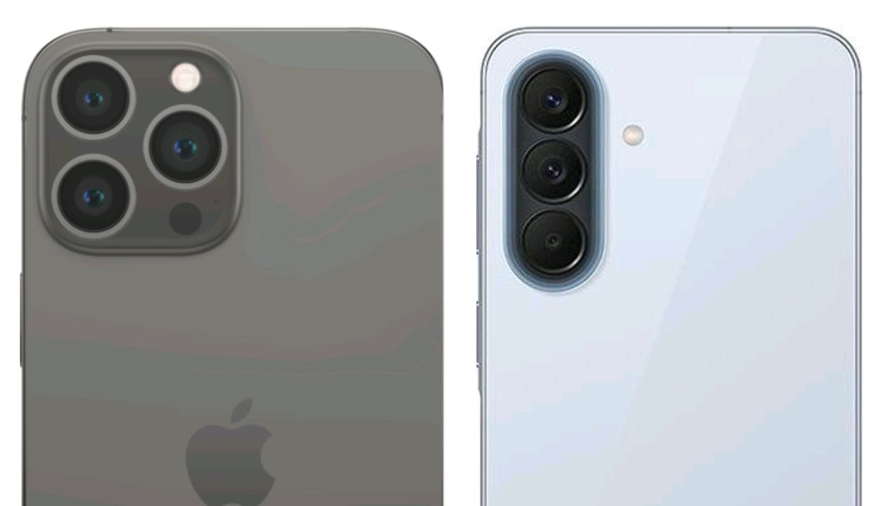iPhone 13 Pro Max and Galaxy A57 rear camera modules compared