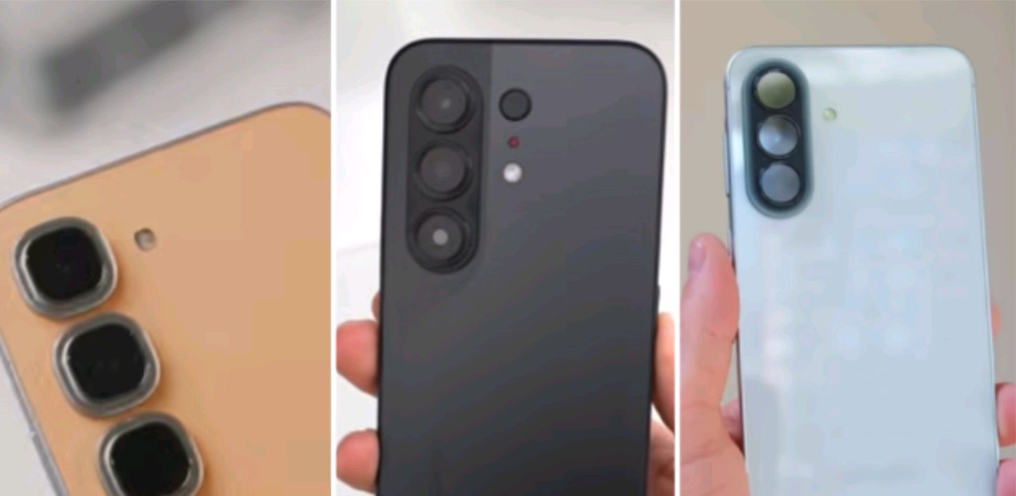 Samsung Galaxy A57, Tecno Camon 50, and Infinix Hot 70 Pro placed side by side on a table