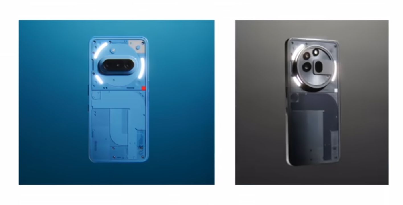 Nothing Phone 3a showing its transparent Glyph back panel
