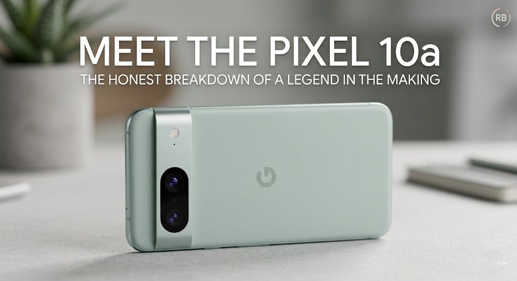 Google Pixel 10a in Charcoal colorway showing dual rear camera setup
