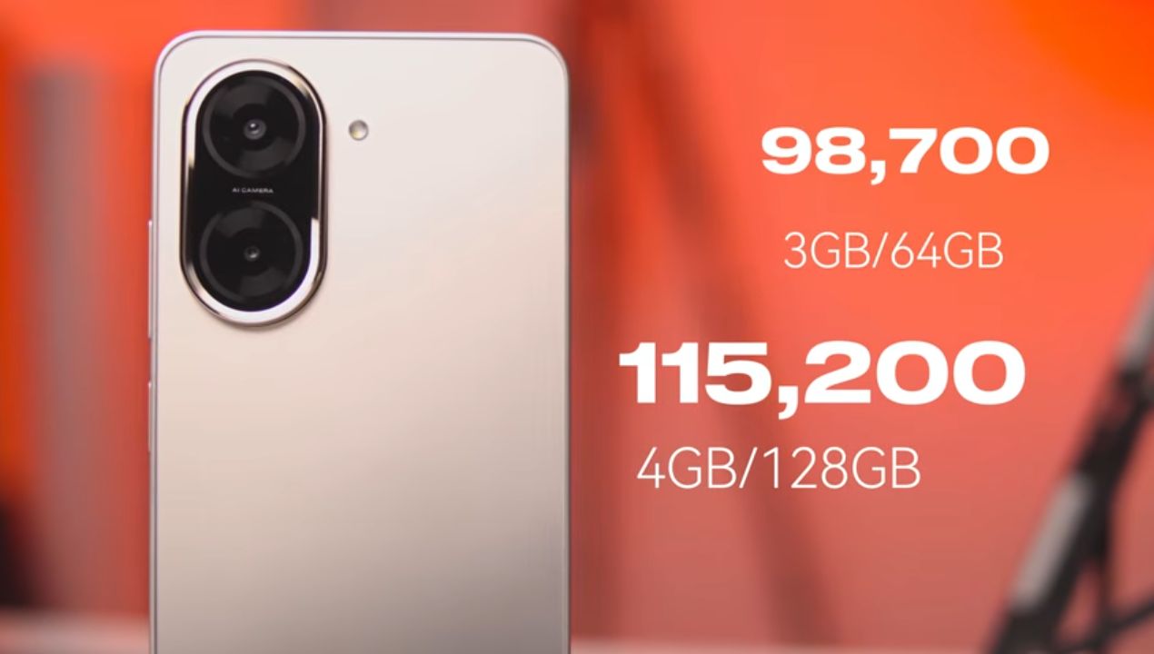 Redmi A5 budget smartphone front and back view